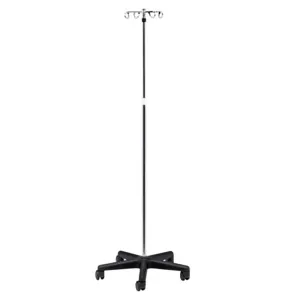 Clinton IV-474 , Economy 4-Hook Iv Pole, Nylon Base, 5-Leg