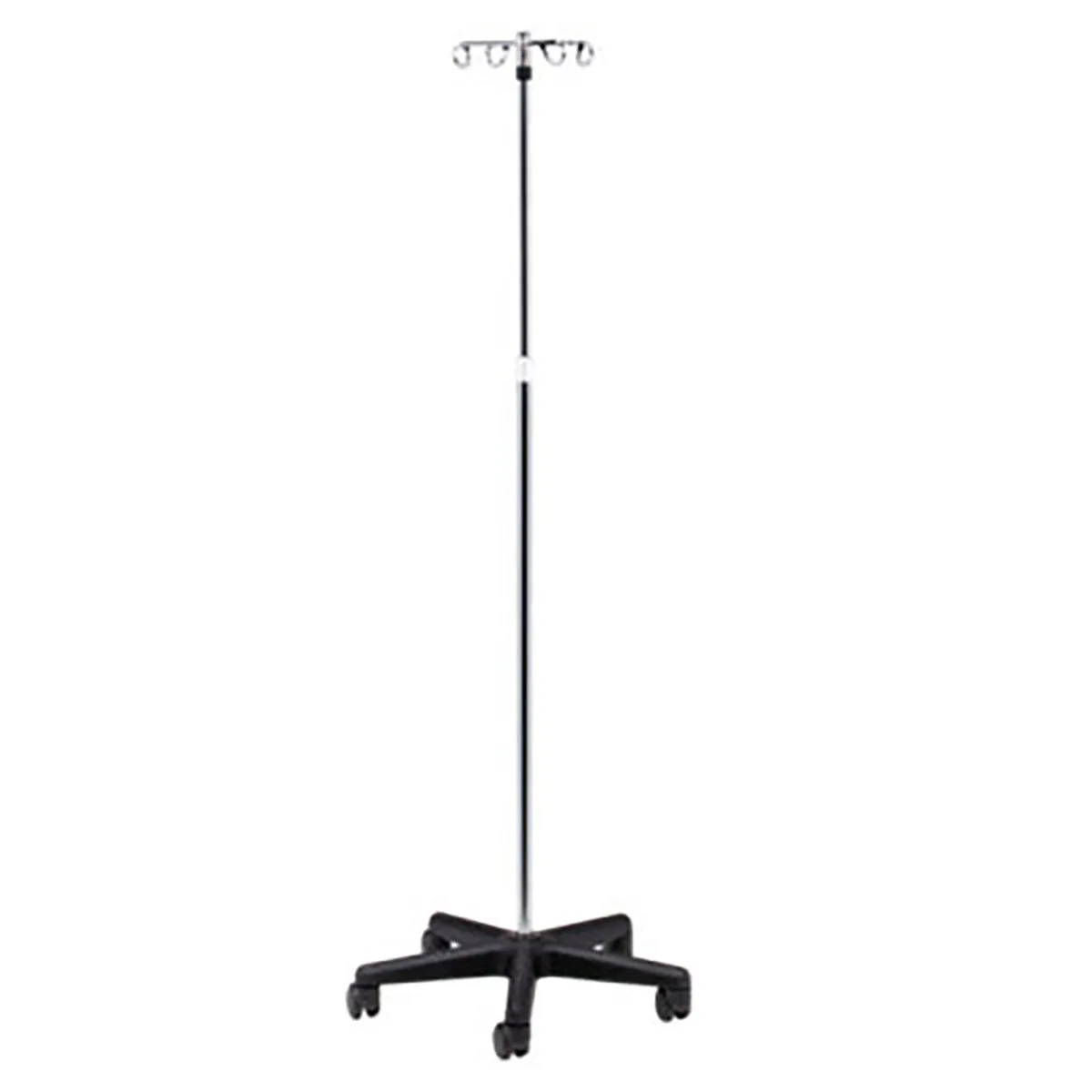 Clinton IV-474 , Economy 4-Hook Iv Pole, Nylon Base, 5-Leg