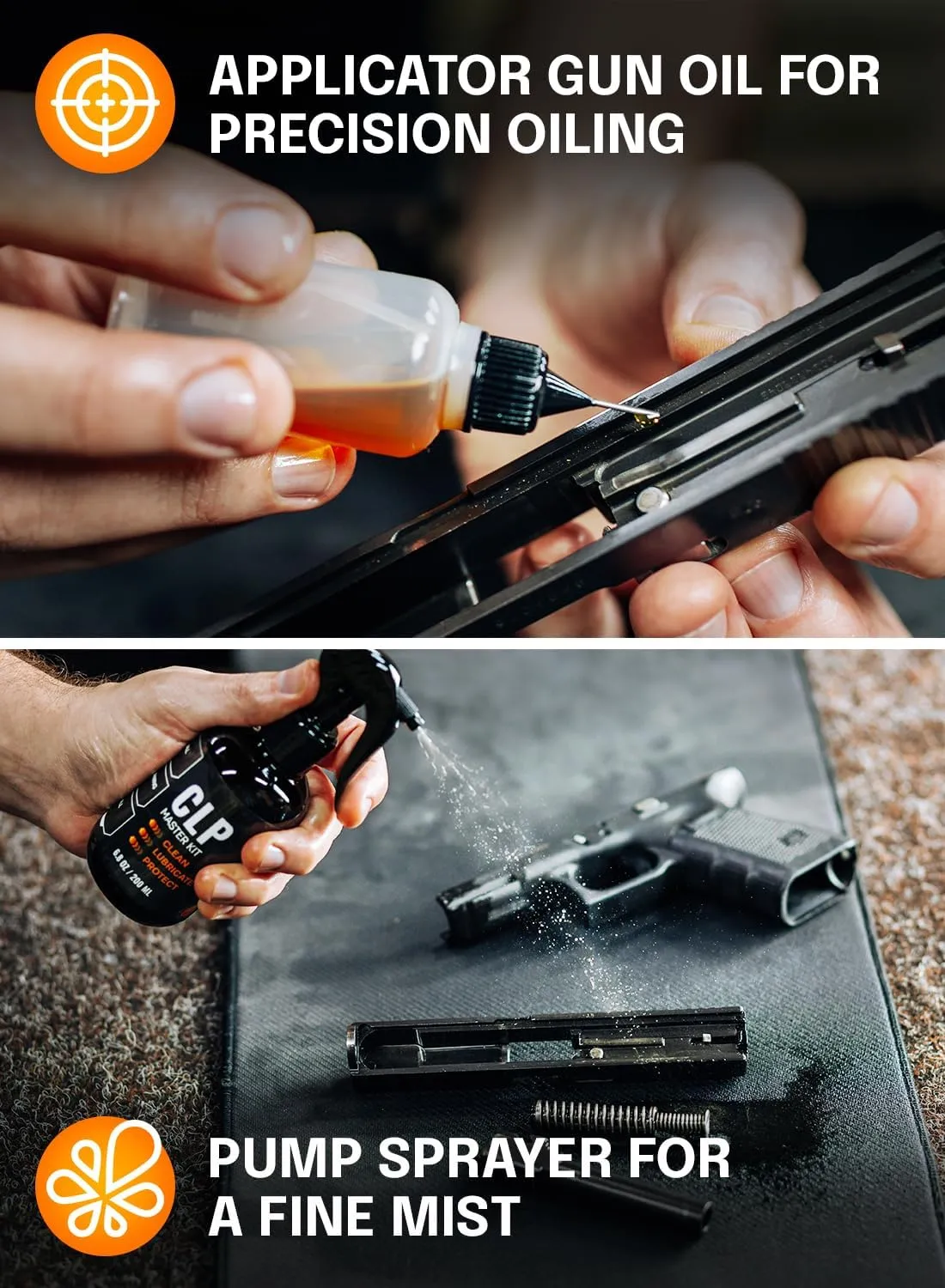 Clp Gun Cleaning Oil Kit 3-in-1 Cleans, Lubes, Protects - 6.8 Oz Sprayer Clp Gun Cleaner and Lubricant, Needle Oiler, Cleaning Patches, Cleaning Swabs and Brush - Clp Gun Oil and Cleaning Kit