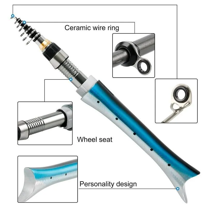 Collapsible Mini Fishing Rod - Portable Fish-Shaped Pole