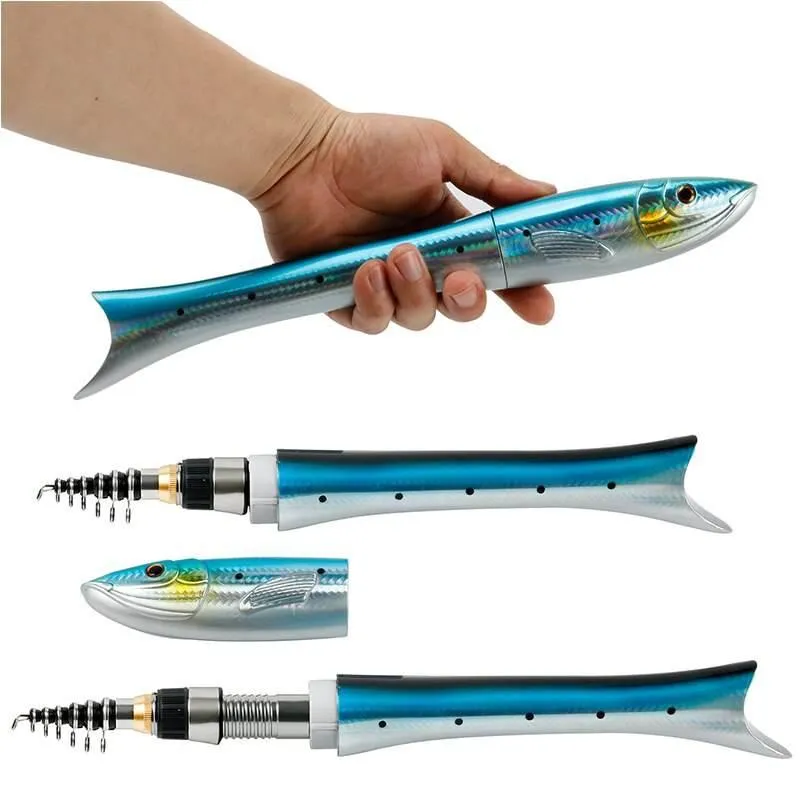 Collapsible Mini Fishing Rod - Portable Fish-Shaped Pole