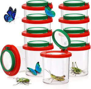 Coloch Set of 10 Insert Bug Viewer for Kids, Magnifying Insect Box, Bug Magnifier Container Critter Insect Bug Cage Bug Jar Bug Viewer Collecting Kit Bug Catcher Set