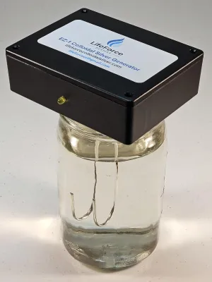 Compact EZ-1 Barebones Silver Generator – Battery-Powered DIY Fresh Silver Maker – Portable Kit Makes 32oz in 32 Minutes (10-Gauge)