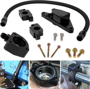 Coolant Bypass Kit with Nylon Braided Hose Perfectly Compatible with 2007.5-2018 Dodge Ram 6.7L Cummins Diesel Engines