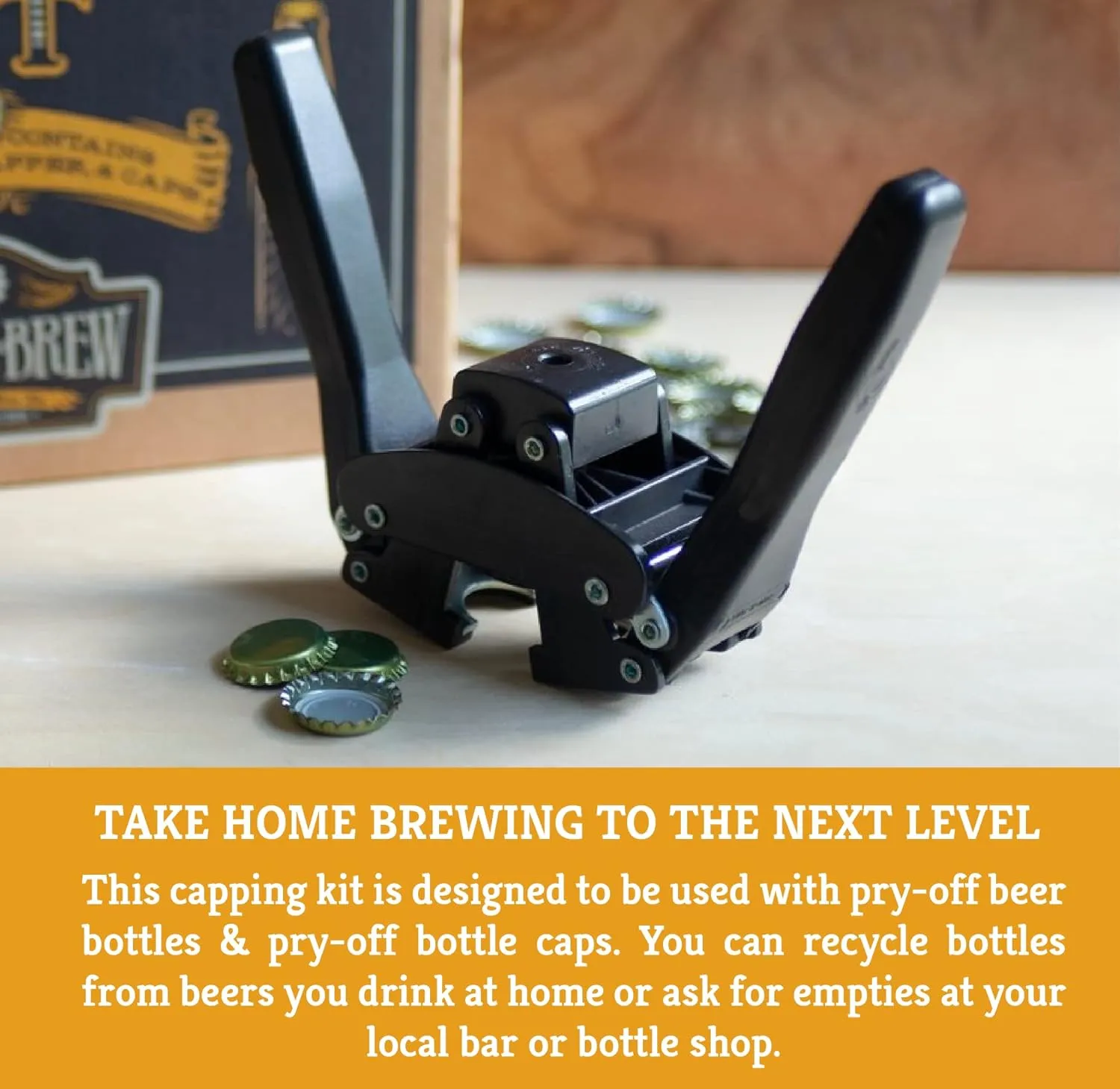 Craft a Brew - Capping Kit - Includes Beer Bottle Capper and 100 Bottle Caps - For Home Brewing - Beer Making Supplies
