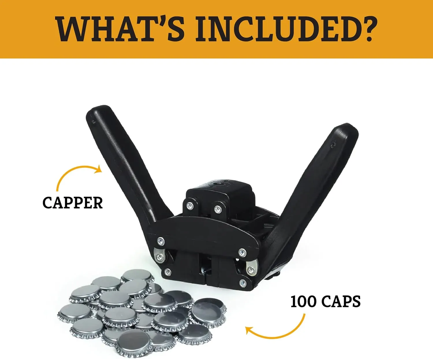 Craft a Brew - Capping Kit - Includes Beer Bottle Capper and 100 Bottle Caps - For Home Brewing - Beer Making Supplies