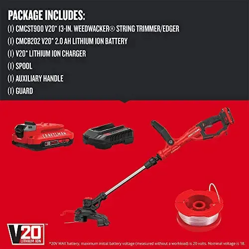 CRAFTSMAN V20 WEEDWACKER Cordless String Trimmer, 13”