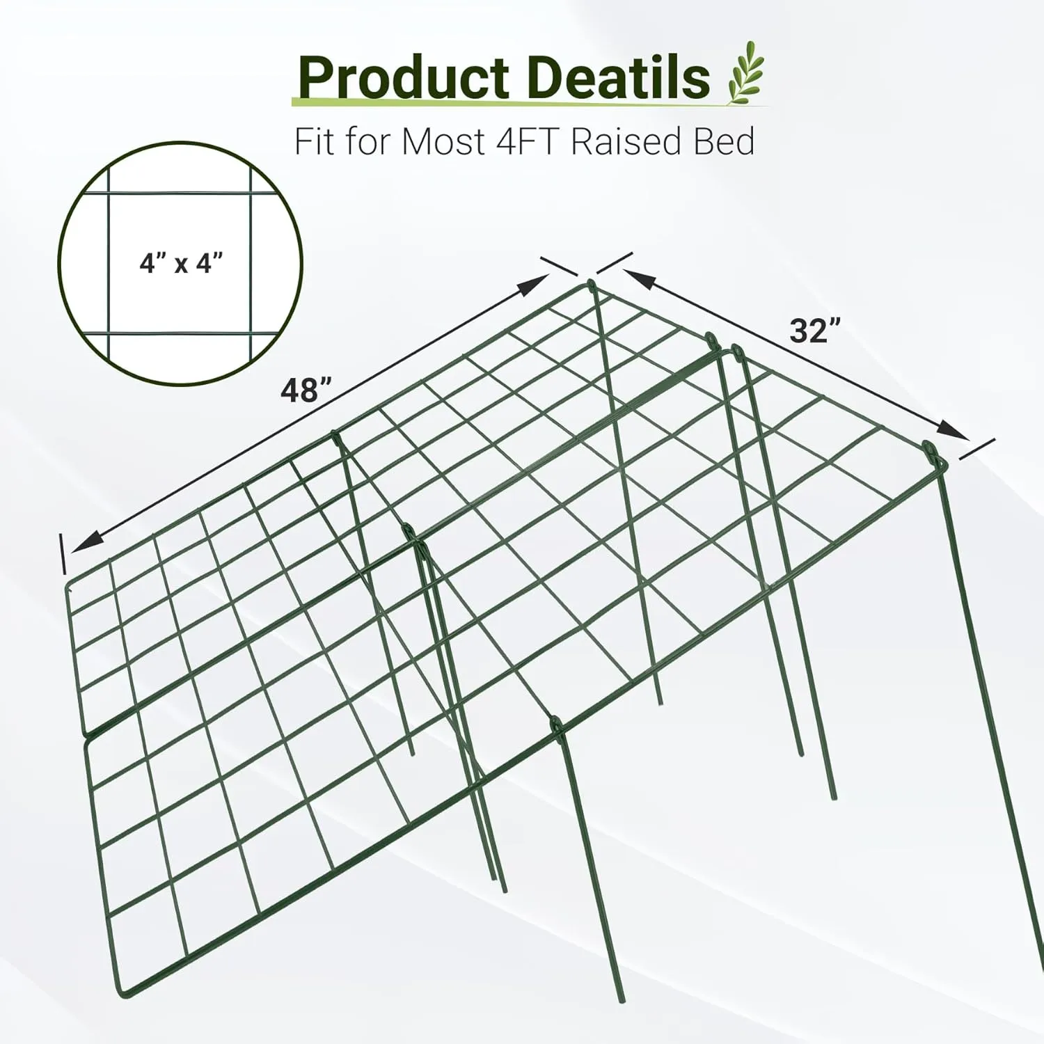 Cucumber Trellis for Raised Bed, 48" L x 32" W Garden Trellis for Climbing Plants Outdoor with Support Structures, A Frame Trellis for Climbing Vegetables