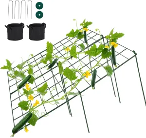 Cucumber Trellis for Raised Bed, 48" L x 32" W Garden Trellis for Climbing Plants Outdoor with Support Structures, A Frame Trellis for Climbing Vegetables