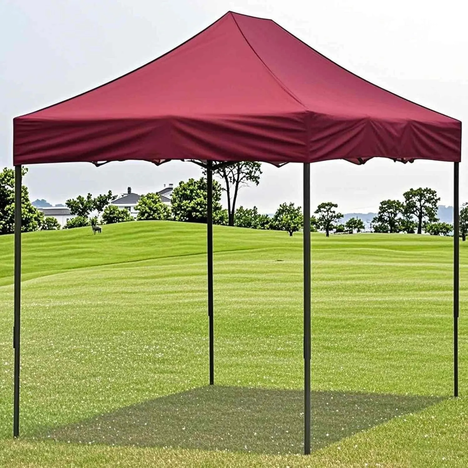 Custom Canopy Tent 6x10 with Logo and Size, Folding Tent Canopy, Enlarged Double-Layer Advertising Umbrella, Rainproof, Easy to Install(Red Style 2)