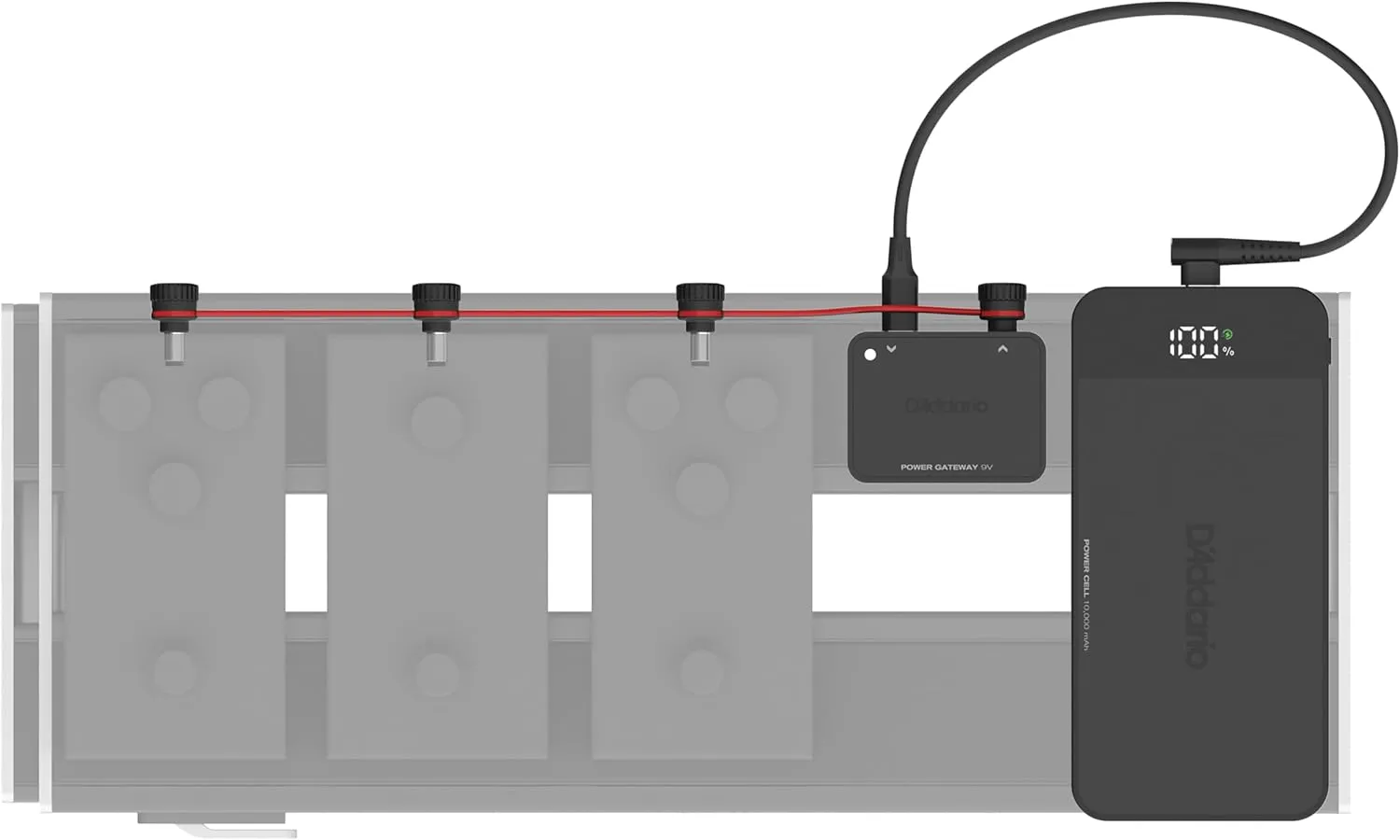 D'Addario Accessories XPND Pedal Power Battery Kit - Guitar Pedal Power Supply - USB Charging Battery with Customizable Daisy Chain