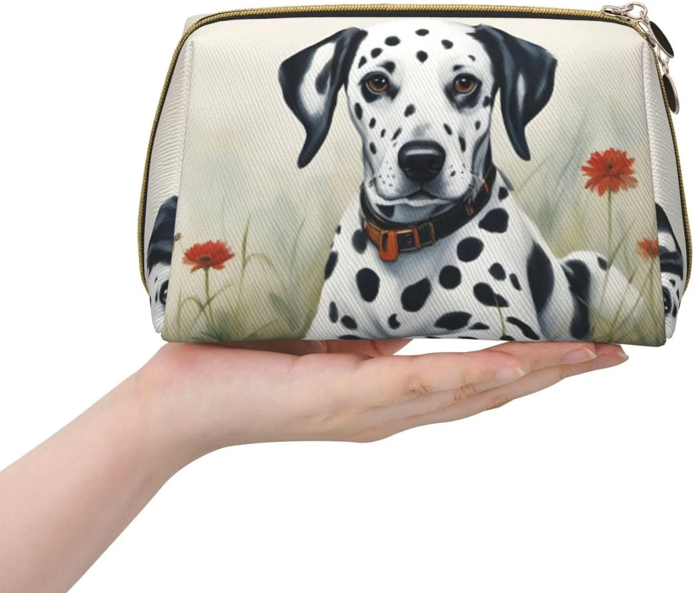 Dalmatian Toiletry Pouch, Travel-Friendly Makeup Organizer For Makeup Brushes, Lipsticks
