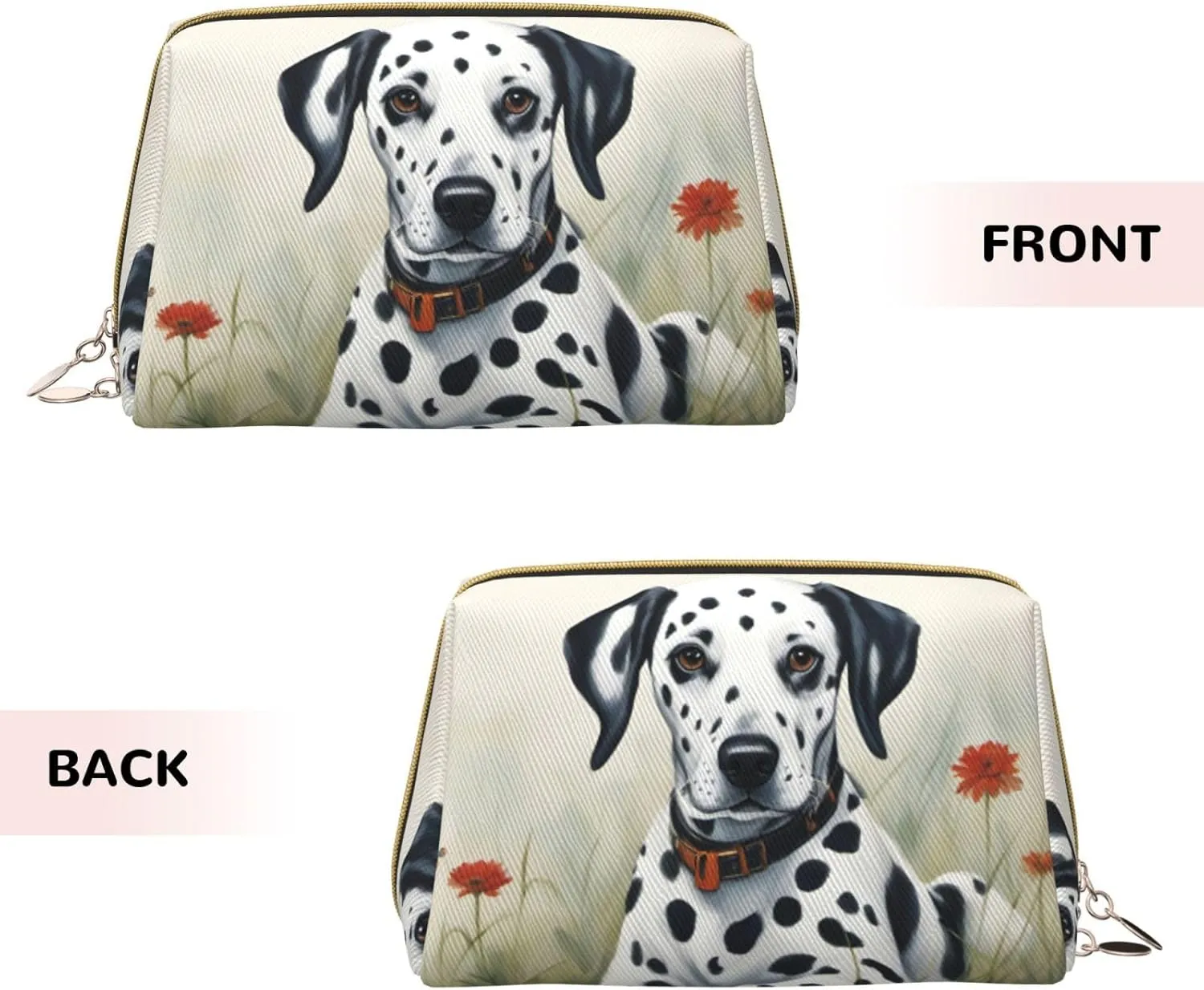 Dalmatian Toiletry Pouch, Travel-Friendly Makeup Organizer For Makeup Brushes, Lipsticks