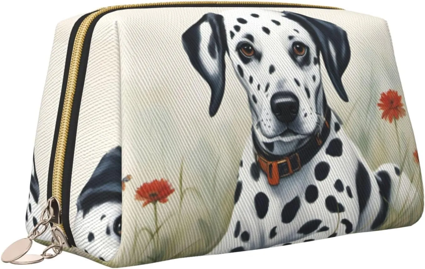 Dalmatian Toiletry Pouch, Travel-Friendly Makeup Organizer For Makeup Brushes, Lipsticks