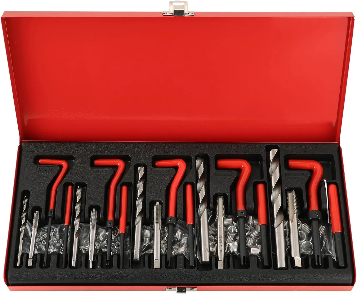 DASBET 131pcs Metric Thread Repair Tool Kit | HSS Drill Helicoil Repair Kit Metric M5 M6 M8 M10 M12