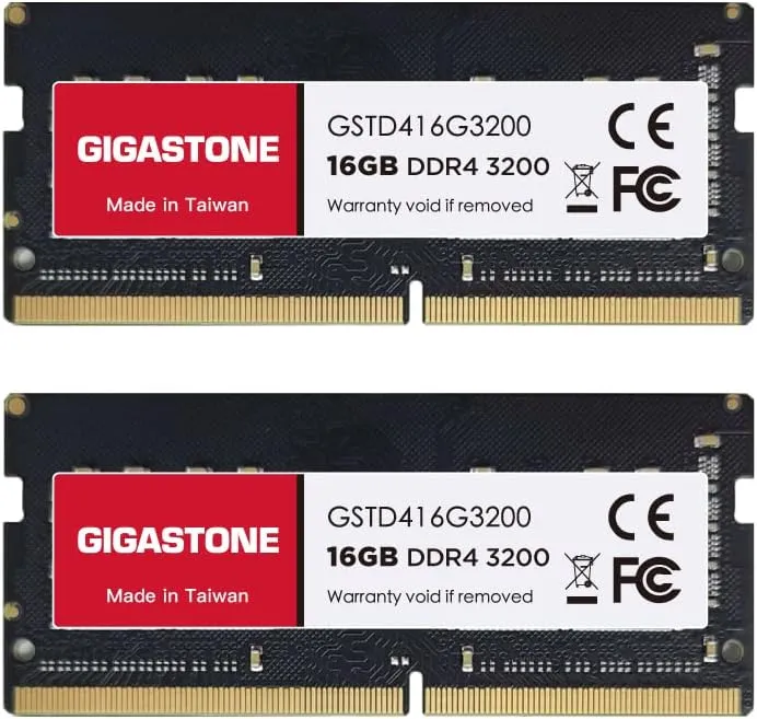 【DDR4 RAM Laptop Only】 GIGASTONE 32GB Kit (2x16GB) DDR4 3200MHz (2933MHz or 2666MHz) PC4-25600 (PC4-23400, 21300) CL22 1.2V SODIMM 260 Pin Unbuffered Non ECC High Performance Notebook Memory Upgrade