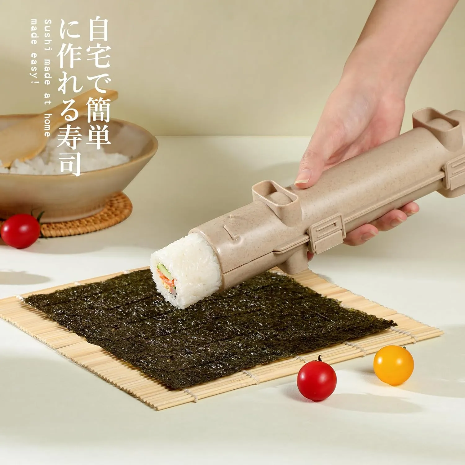 Delamu Sushi Making Kit, 20 in 1 Bazooka Roller Kit with Chef’s Knife, Bamboo Mats, Rice Mold, Temaki Sushi Mats, Rice Paddle, Spreader, Chopsticks, Sauce Dishes, Guide Book