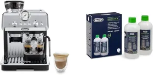De'Longhi La Specialista Espresso Machine with Grinder, Milk Frother, 1450W, Barista Kit - Bean to Cup Coffee & Cappuccino Maker & Eco Descaler Set of 2, Two Bottles, Clear