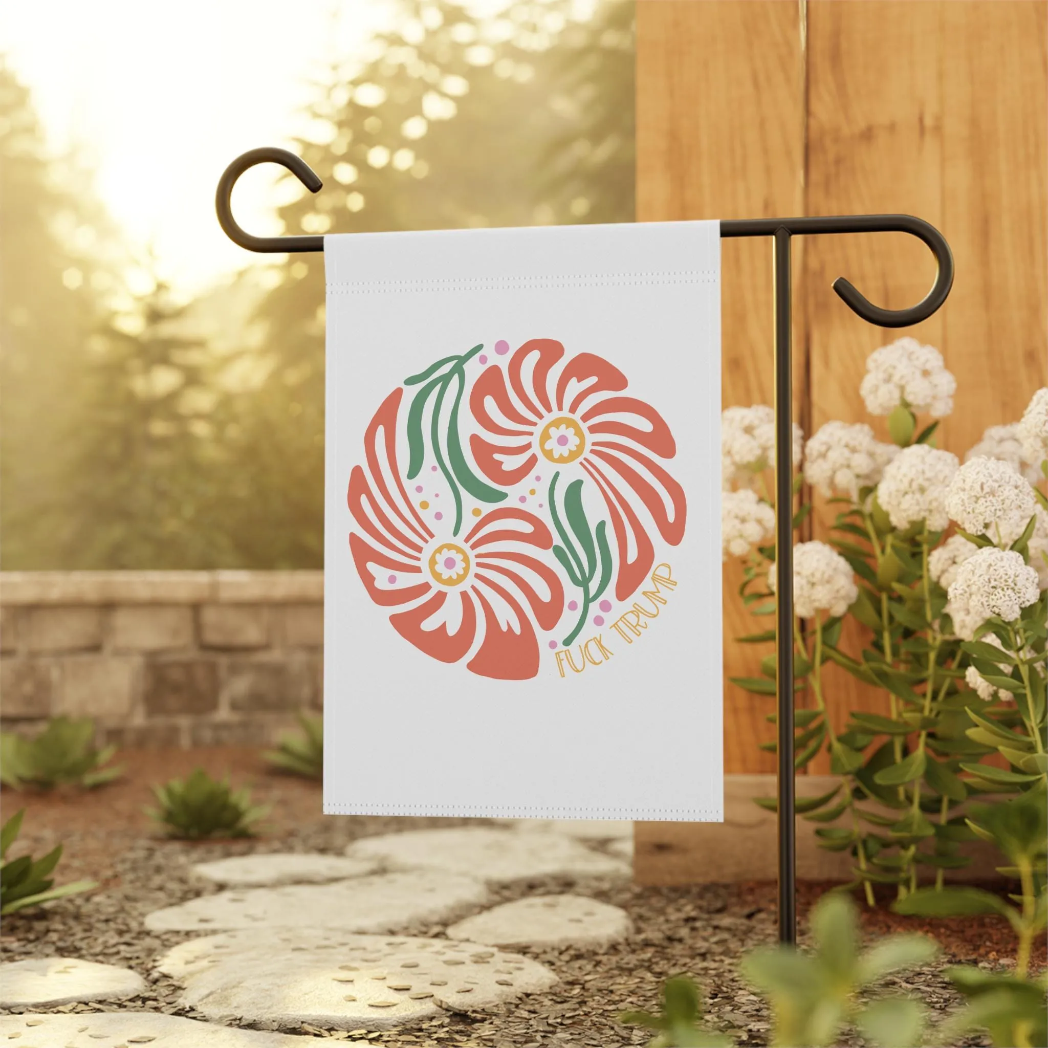 Democracy our Subtle feminist flag, gift, Trump Trump anti-MAGA Quick shipping garden banner Save FDT sign, choice Fuck progressive pro Limited availability Fascism anti Resist