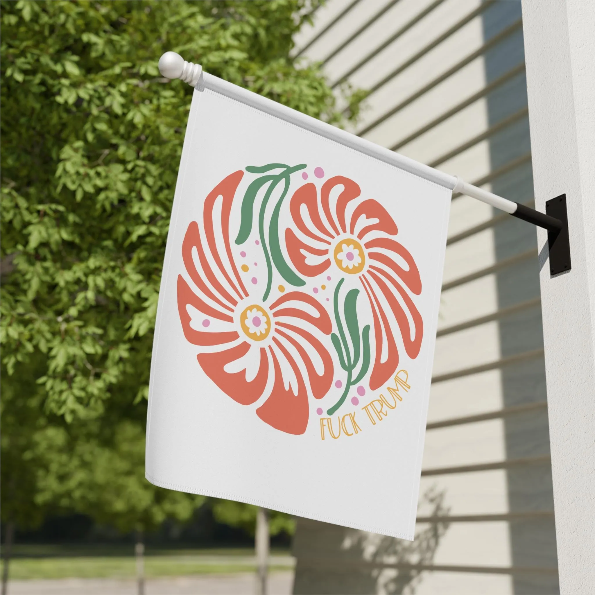 Democracy our Subtle feminist flag, gift, Trump Trump anti-MAGA Quick shipping garden banner Save FDT sign, choice Fuck progressive pro Limited availability Fascism anti Resist