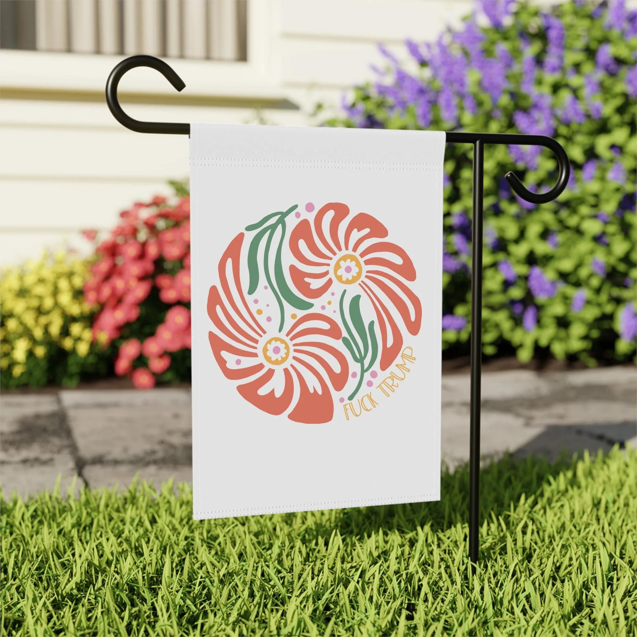 Democracy our Subtle feminist flag, gift, Trump Trump anti-MAGA Quick shipping garden banner Save FDT sign, choice Fuck progressive pro Limited availability Fascism anti Resist