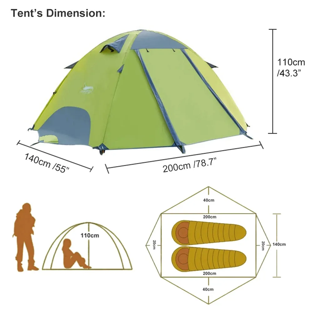 Desert Fox 3-Season Camping Tent – Lightweight & Compact for Hiking, Cycling & Climbing