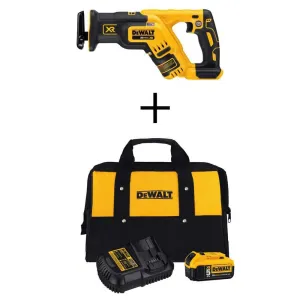 DEWALT 20V MAX XR Cordless Brushless Compact Reciprocating Saw Kit with Battery and Charger