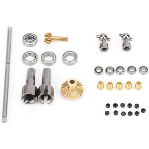 Dilwe RC Front Axle Metal Kit with Anodized Spare Part Fit for WPL B16 B36 RC Car Accessory(1022)