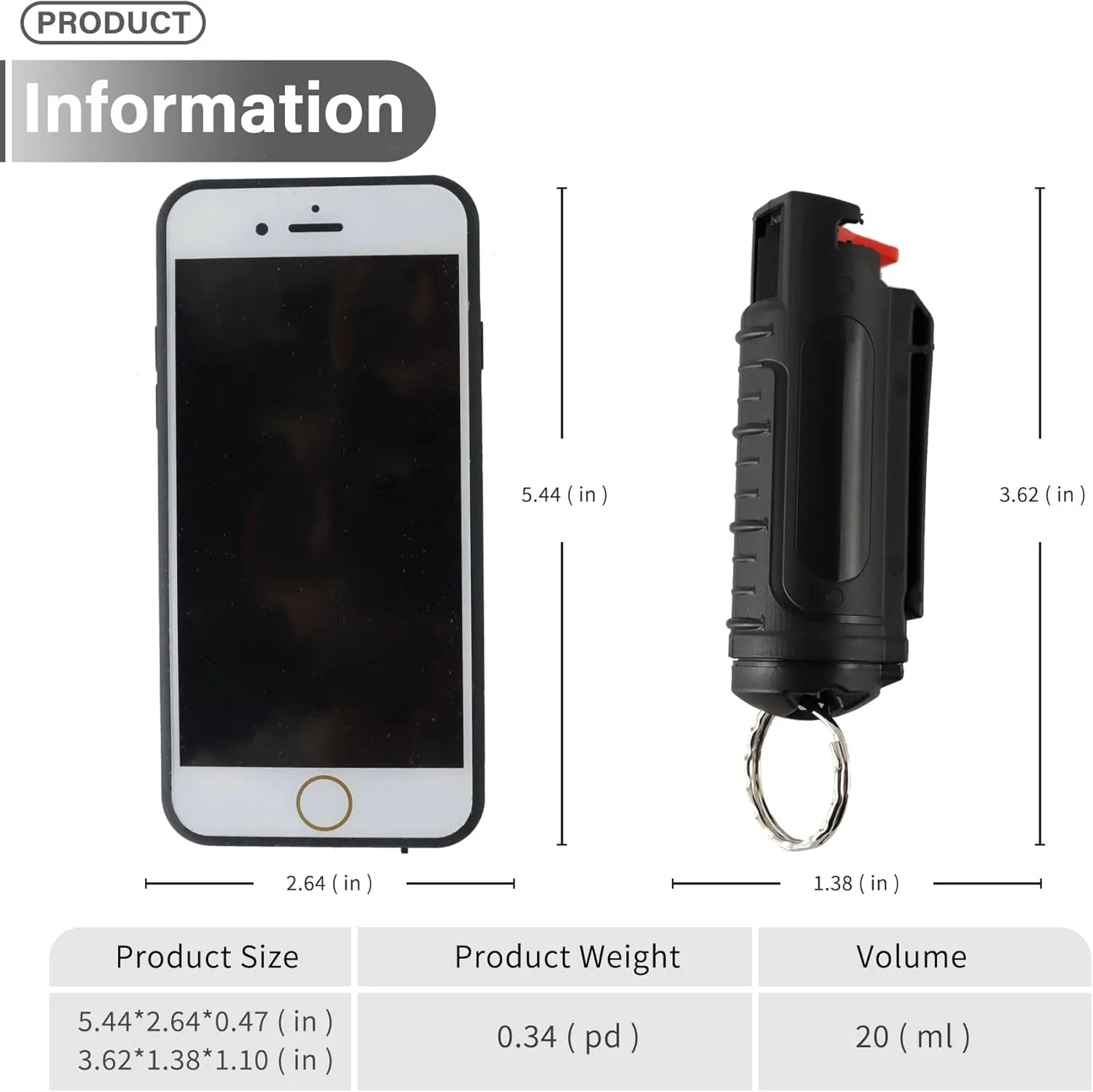 Disguise MagiUSA 3-in-1 Stun Gun & Tactical Pepper Spray Combo Dual Protection for Personal Safety | Compact Keychain Mini Tazer Tazor  2× 35 ml Pepper Spray for Women Self Defense Kit