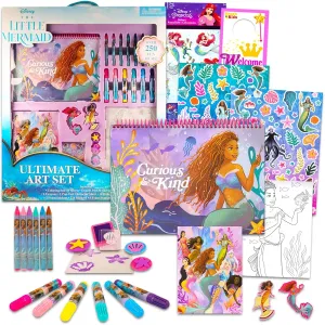 Disney Little Mermaid Art Set for Girls - 250  Pc Little Mermaid Movie Activity Bundle with Coloring Pages, Stickers, Crayons, More | Little Mermaid 2023 Arts and Crafts Kit