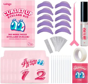 DIY Lash Lift Kit, All-in-one Eyelash Perm Kit, Dermatologically Tested, L-Curl & C-Curl Lash Rod Included