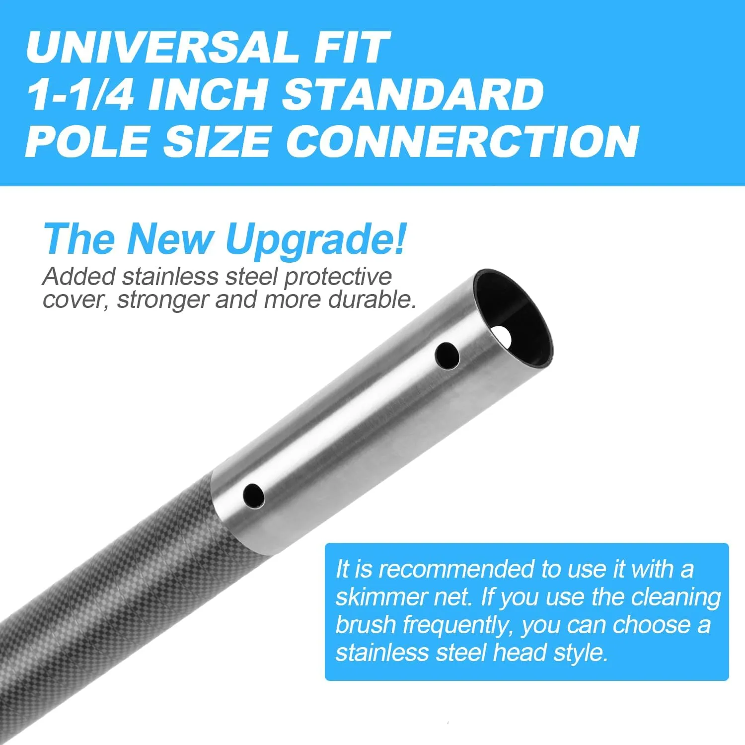 DOBEN Carbon Fiber Pool Pole Telescopic, Professional Ultralight Pool Poles 3.7 to 12 FT, Telescoping Lightweight Pool Cleaning Pole, Heavy Duty Pool Pole for Skimmer Net, Brush, Vacuum Head 12FT