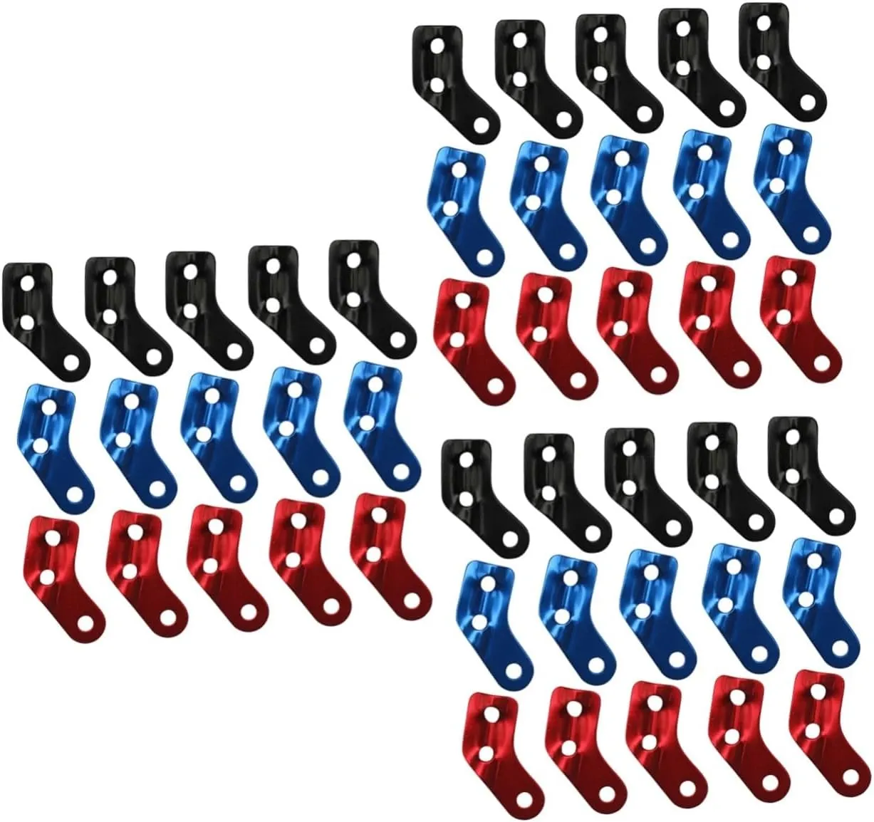 DOITOOL 3sets Tent Buckle Tensioner Heavy Duty 3 Hole Wind Rope Fasteners Camping Tarp Shelter 15pcs*3 Random Color