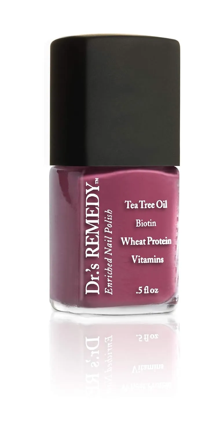Dr’s Remedy 3 Pack Nail Polish Kit, ANNIVERSARY Kit, All Natural Enriched Nail Strengthener Non Toxic and Organic - BRAVE Berry/TOTAL Two-in-One Glaze/RESILIENT Rose
