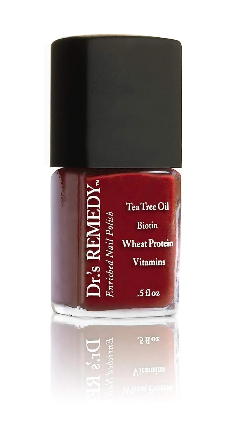 Dr’s Remedy 3 Pack Nail Polish Kit, TOTAL Two-in-One Glaze/BALANCE Brick Red/REMEDY Red - Non Toxic and Organic All Natural Enriched Nail Strengthener