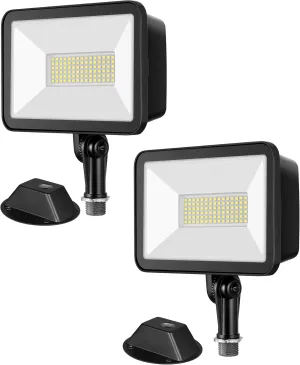 EDISHINE 10000LM LED Flood Light, 2 Pack 73W Outdoor Security Light, 5000K Daylight White, IP65 Waterproof Flood Lights for Garage, Backyard, Patio, Garden, Porch, Stair