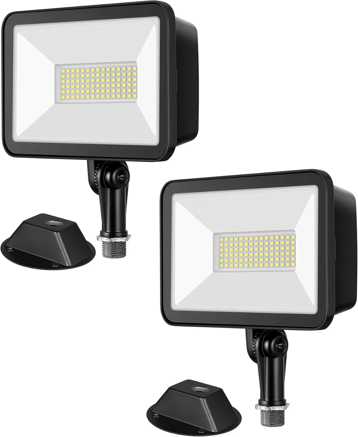 EDISHINE 10000LM LED Flood Light, 2 Pack 73W Outdoor Security Light, 5000K Daylight White, IP65 Waterproof Flood Lights for Garage, Backyard, Patio, Garden, Porch, Stair