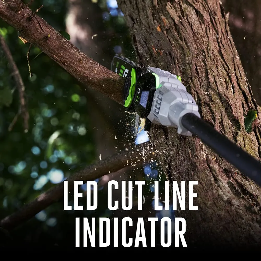 EGO Power  Pole Saw, Cordless Electric Pole Saw for Tree Trimming with Telescopic LED Cut Line Indicator, Includes 56V 2.5Ah Battery and Charger - PS1001