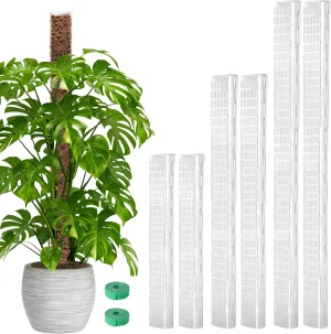 EOX 6 Pack 24" x2   36" x2   48" x2 Plastic Moss Pole for Monstera, Large D Shaped Poles for Climbing Plants Work with Sphagnum Moss, 210 Inch Total