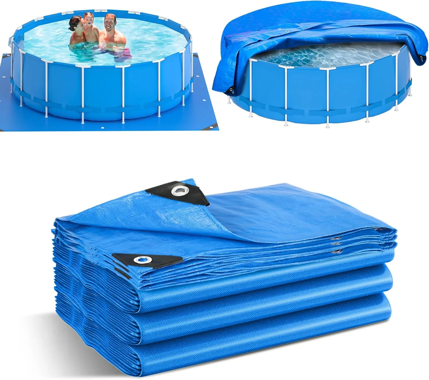 EPN Pool Liner Pad for Above Ground Pools - Extra Large Swimming Pool Ground Mat for Puncture Protection, Heavy Duty Ground Cloth, Extend Liner Life, Durable Pool Tarp Mat (18FT*18FT)