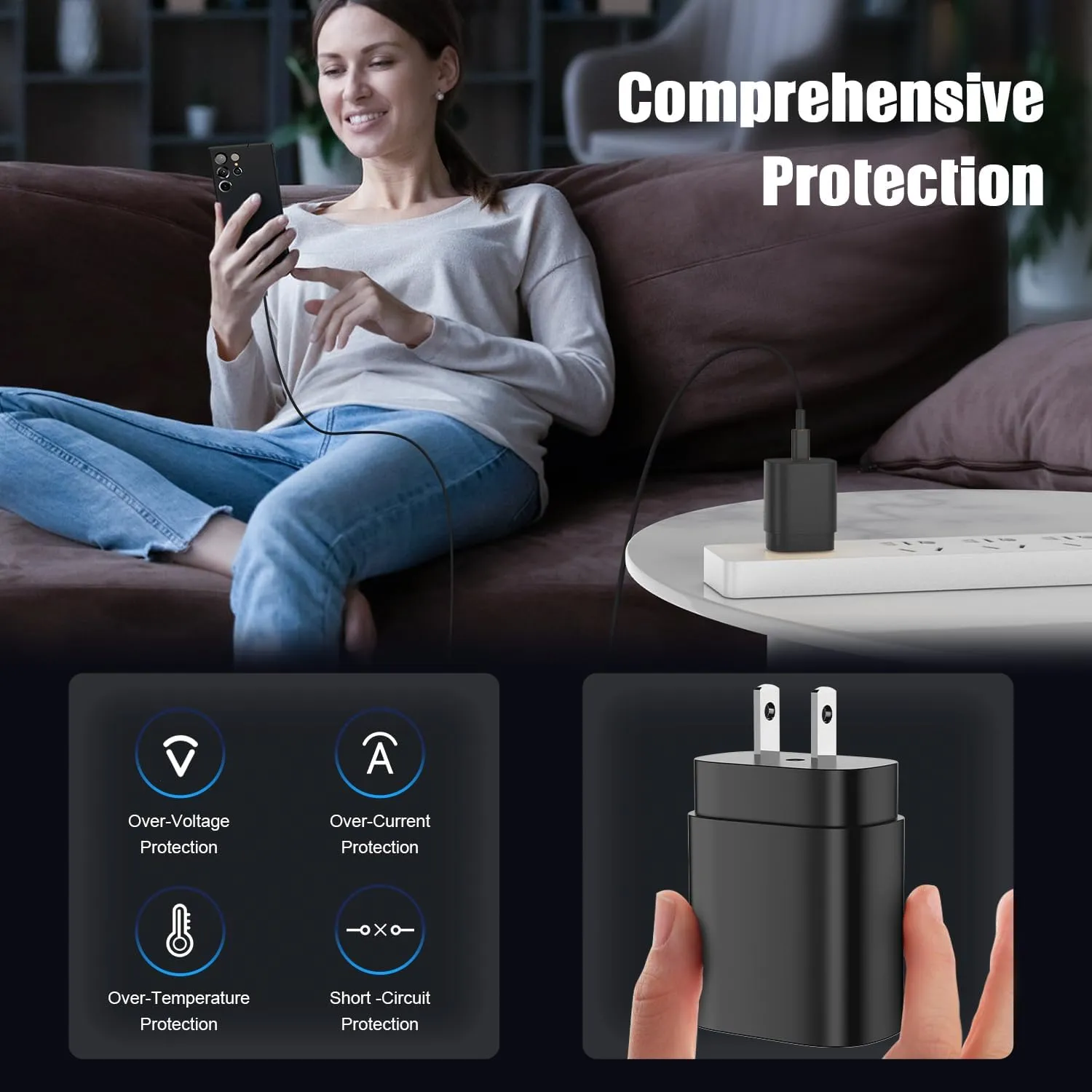 Essri 25W Type C Super Fast Charging 4-Pack,USB C Wall Charger Block with 2×6ft   2×10ft USB C to C Cables for Samsung Galaxy S25 Ultra/S25 /S25/S24/S23/S22/Note 20 Series (ETL/FCC Certified)