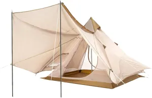 Family Camping Tent Large Double Layer Tent Camping Mongolian Yurt Tent for Picnic, Festival