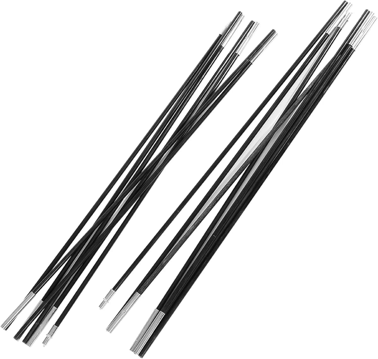 Fiberglass Camping Tent Pole Replacement Tent Rods Awning Support Kit 3.96M with Multi Section Foldable Design for Outdoor Camping Tents