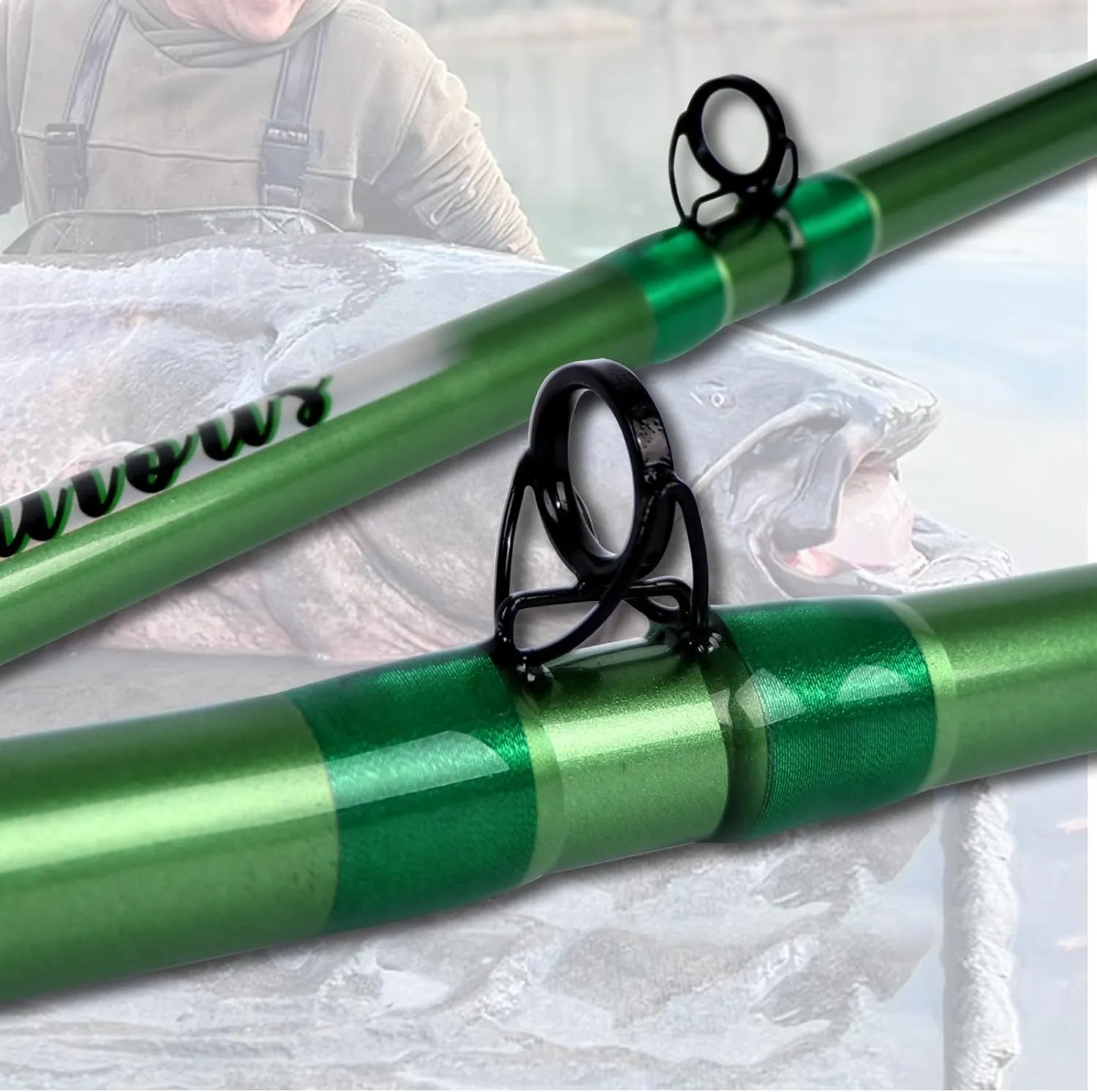 Fiblink Catfish Fishing Rod 1 Piece/2 Piece Catfishing Fishing Pole Portable Travel Heavy Cat Catfish Casting Rod (6'/6'6"/7'/8'/9')
