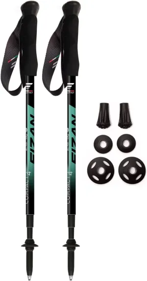 Fizan Compact 4 Trekking Poles – 6.0 oz Ultralight, Backpacking, Thru Hiking Poles, Adjustable, Collapsible, Customized Fit, EVA Grips, Aluminum Walking Sticks (Compact 4)
