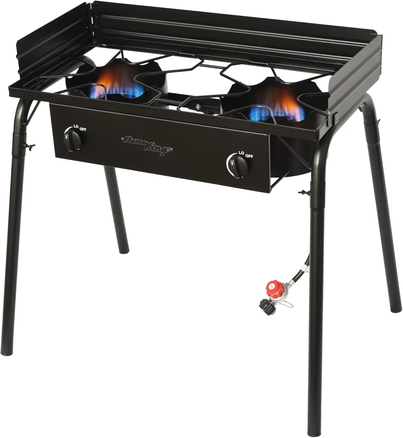 Flame King 200,000 BTU Propane Burner Gas Stove Heavy Duty Turkey Fryer/Camp Cooker, Portable with Stand Great for Outdoor Cooking, Home Brewing & Canning