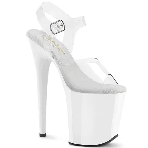 Flamingo-808 White Platform Heels