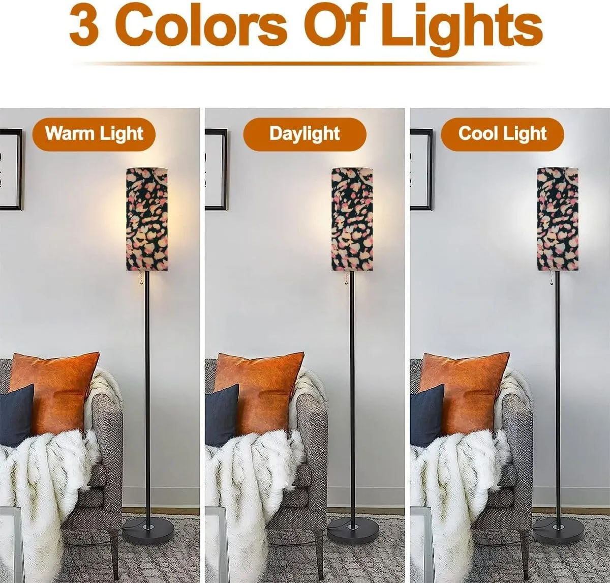 Floor Lamp for Living Room Abstract animal skin leopard seamless pattern leopard cheetah fur Modern Standing Lamp Remote Control Dimmable Pole Lamp Corner Tall Lamp for Office Bedroom Reading