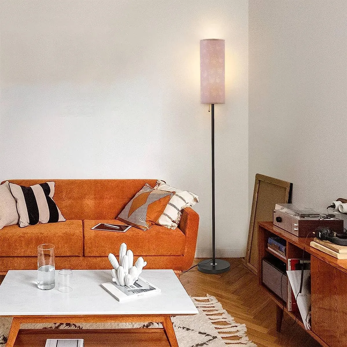 Floor Lamp for Living Room Pastel Butterfly Seamless Repeat line Butterflies Modern Standing Lamp Remote Control Dimmable Pole Lamp Corner Tall Lamp for Office Bedroom Reading
