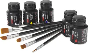 Forcefield unisex adult Paint Kit for Shoes, Black, White, Red, Blue, Yellow, One Size US